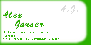 alex ganser business card